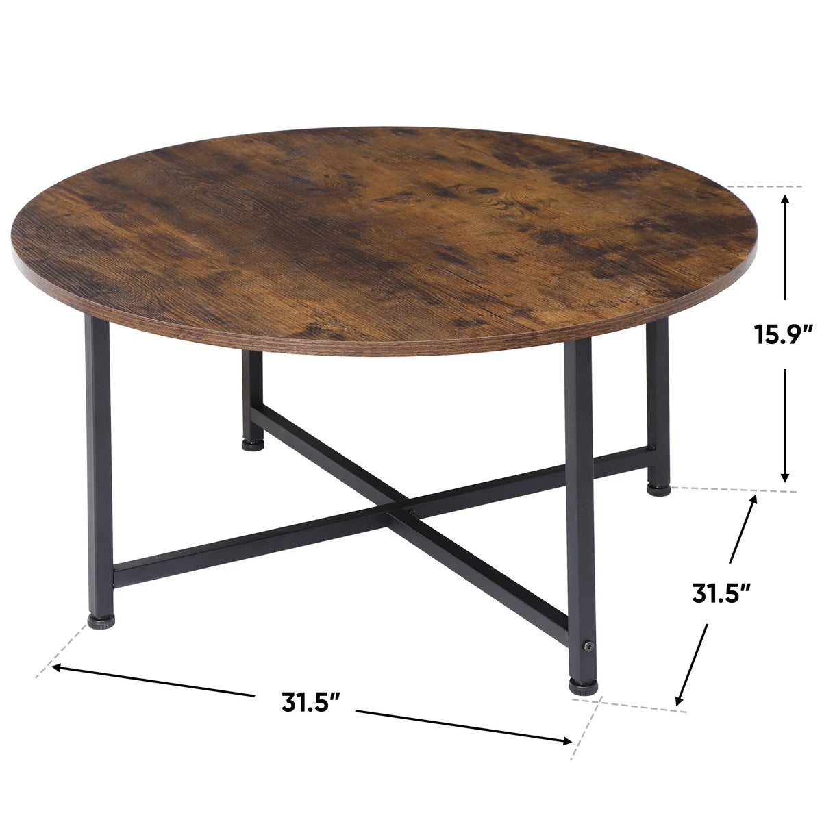 Round Coffee Table Brown MDF Table Top P19116