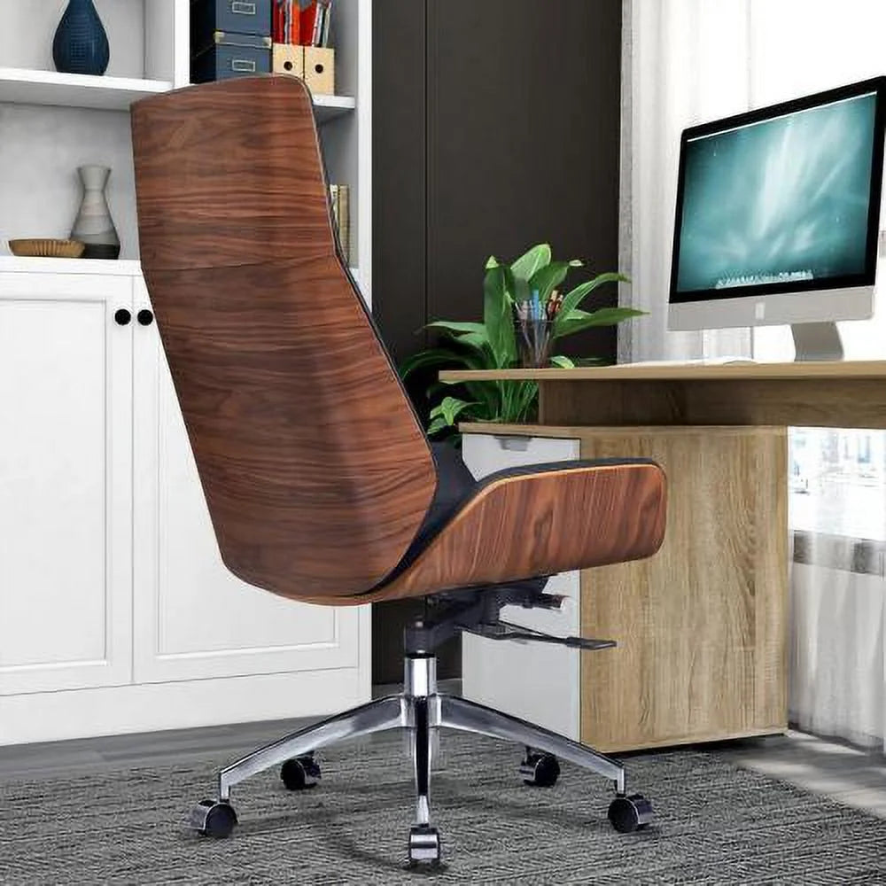 Black Genuine Leather Office Chair K879