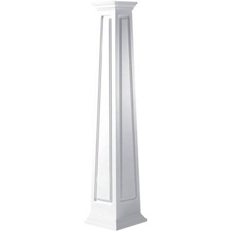 12 inchw x 72 inchh Square Tapered Raised Panel Column with Crown Capital & Crown Base T60779