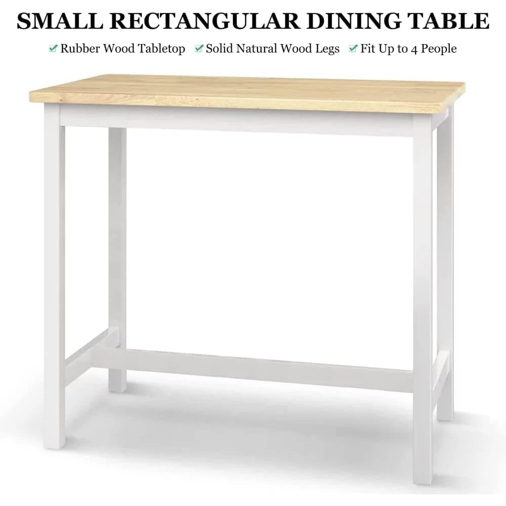 Rubber Wood 4-Person Bar Dining Table Set O31352