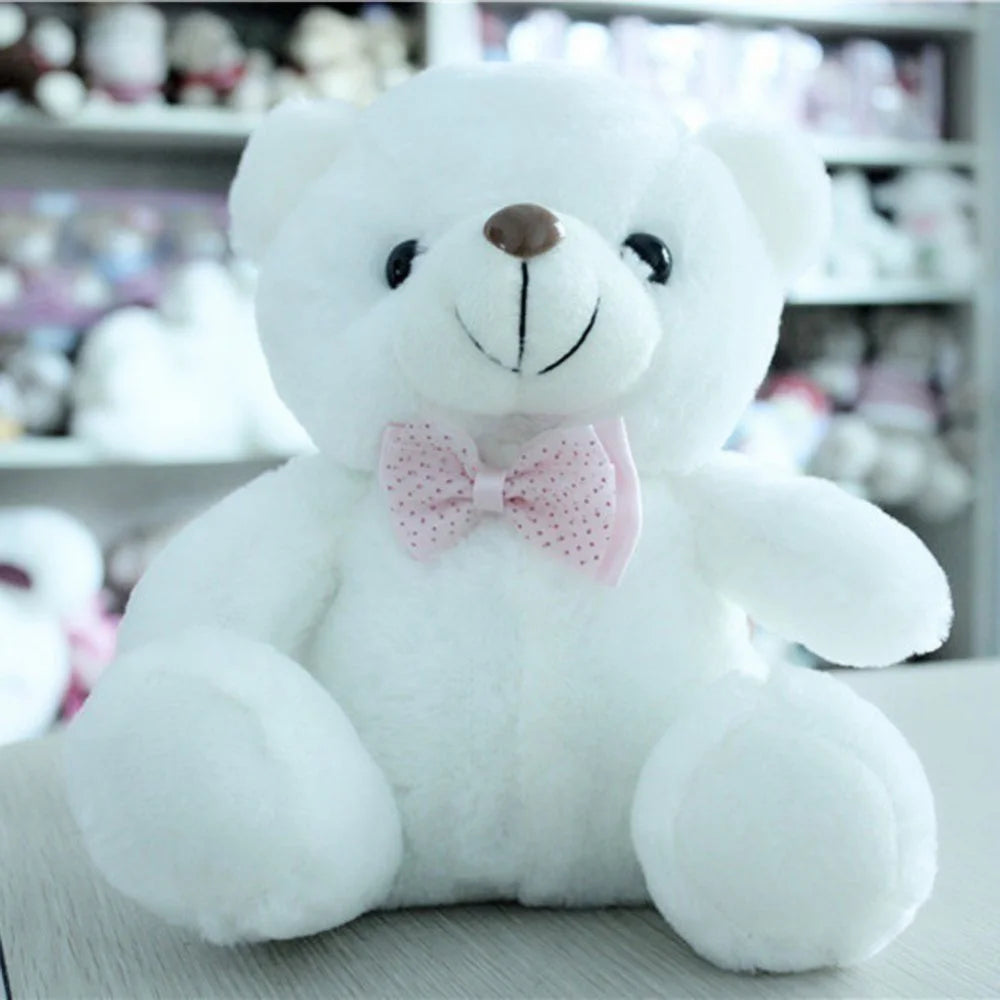 White Teddy Bear Plush Light Up Toy W993531