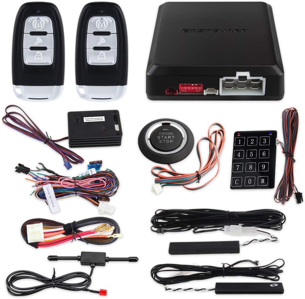 PKE Passive Keyless Entry Car Alarm System Remote Start Push Start Stop Button F42405