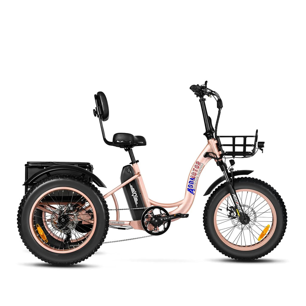 Step-Thru Fat Tire Electric Trike with Basket, 750W 48V 20Ah Black Z111772