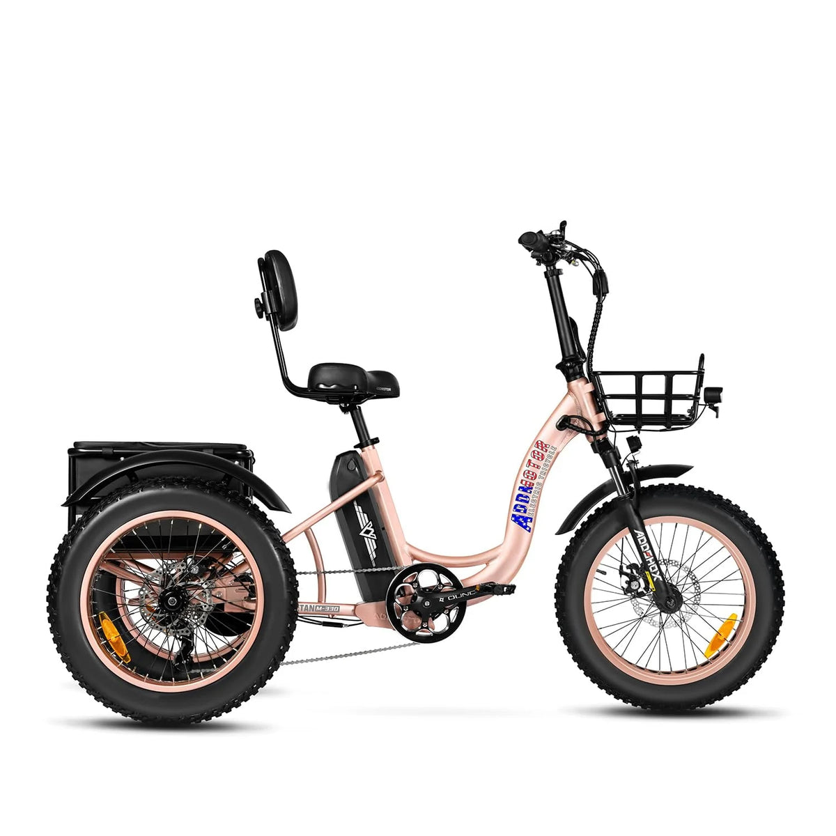 Step-Thru Fat Tire Electric Trike with Basket, 750W 48V 20Ah Black Z111772