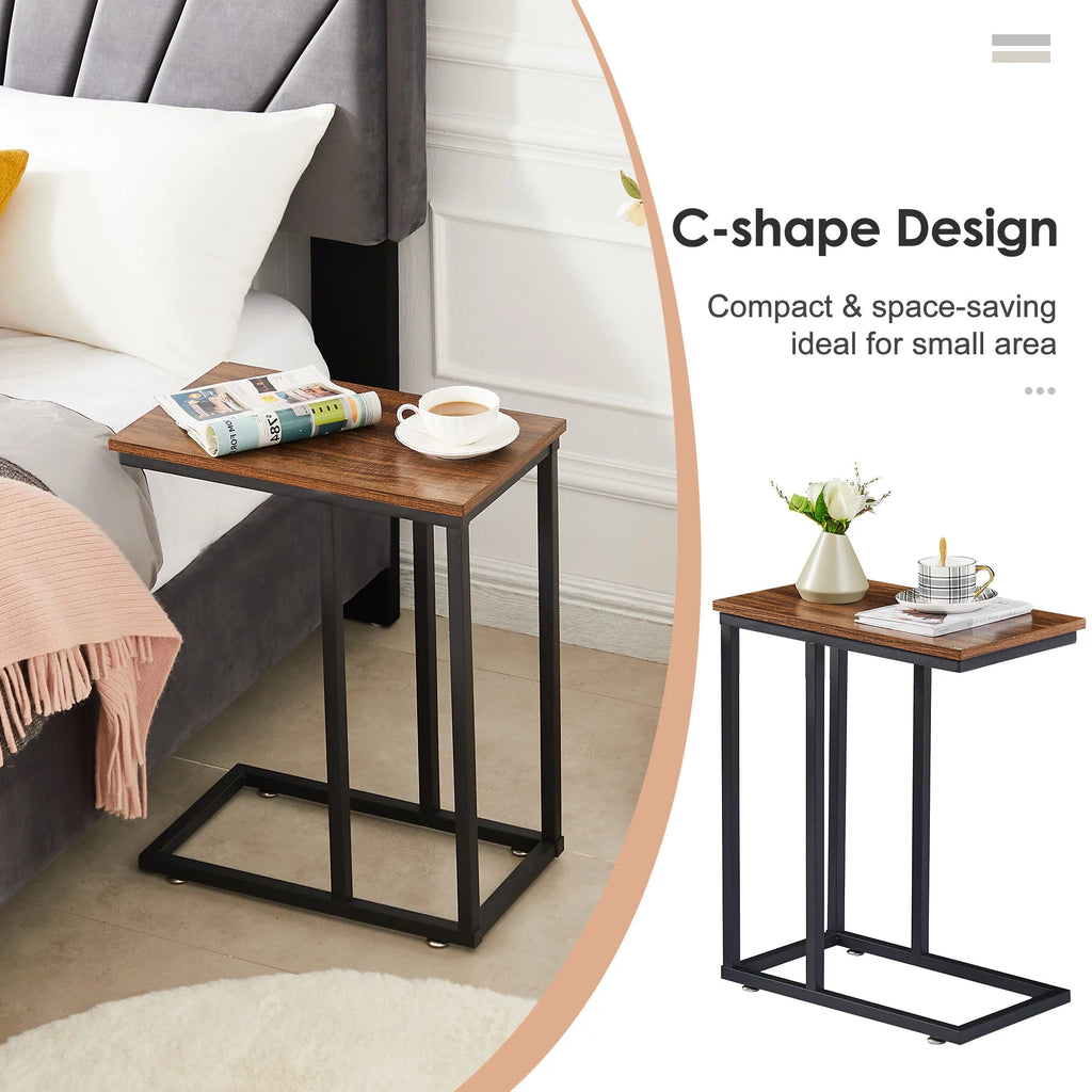 Set of 2 C-Shape Side Table Metal Frame L6198