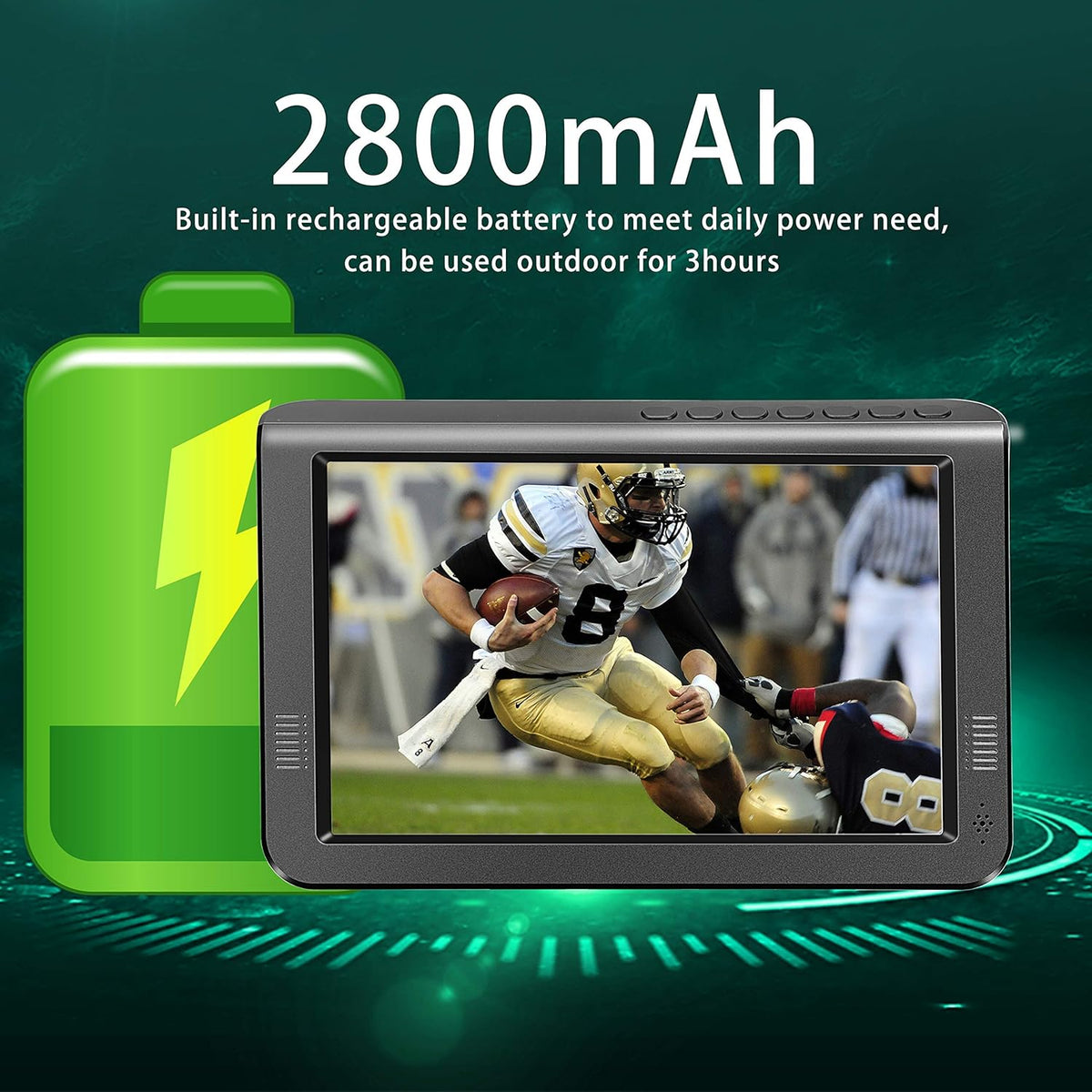 Portable Rechargeable TV with ATSC Tuner R541907