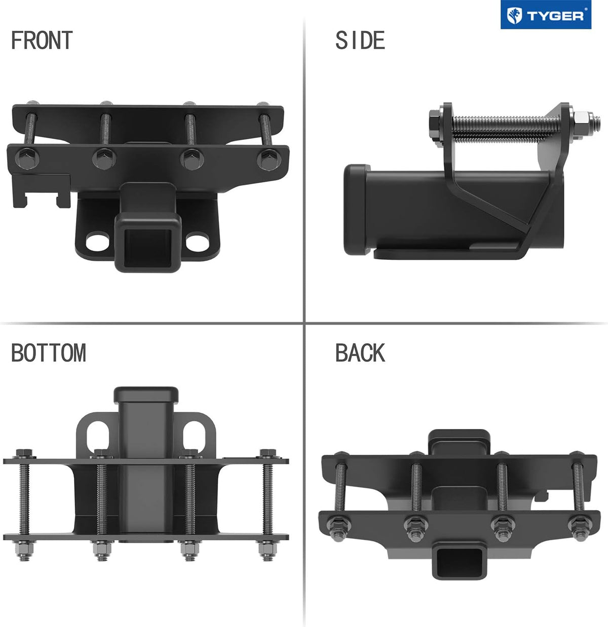 Hitch & Cover Kit 2 inch Rear Receiver Hitch Tow Towing Trailer Hitch Pack of 2 A240
