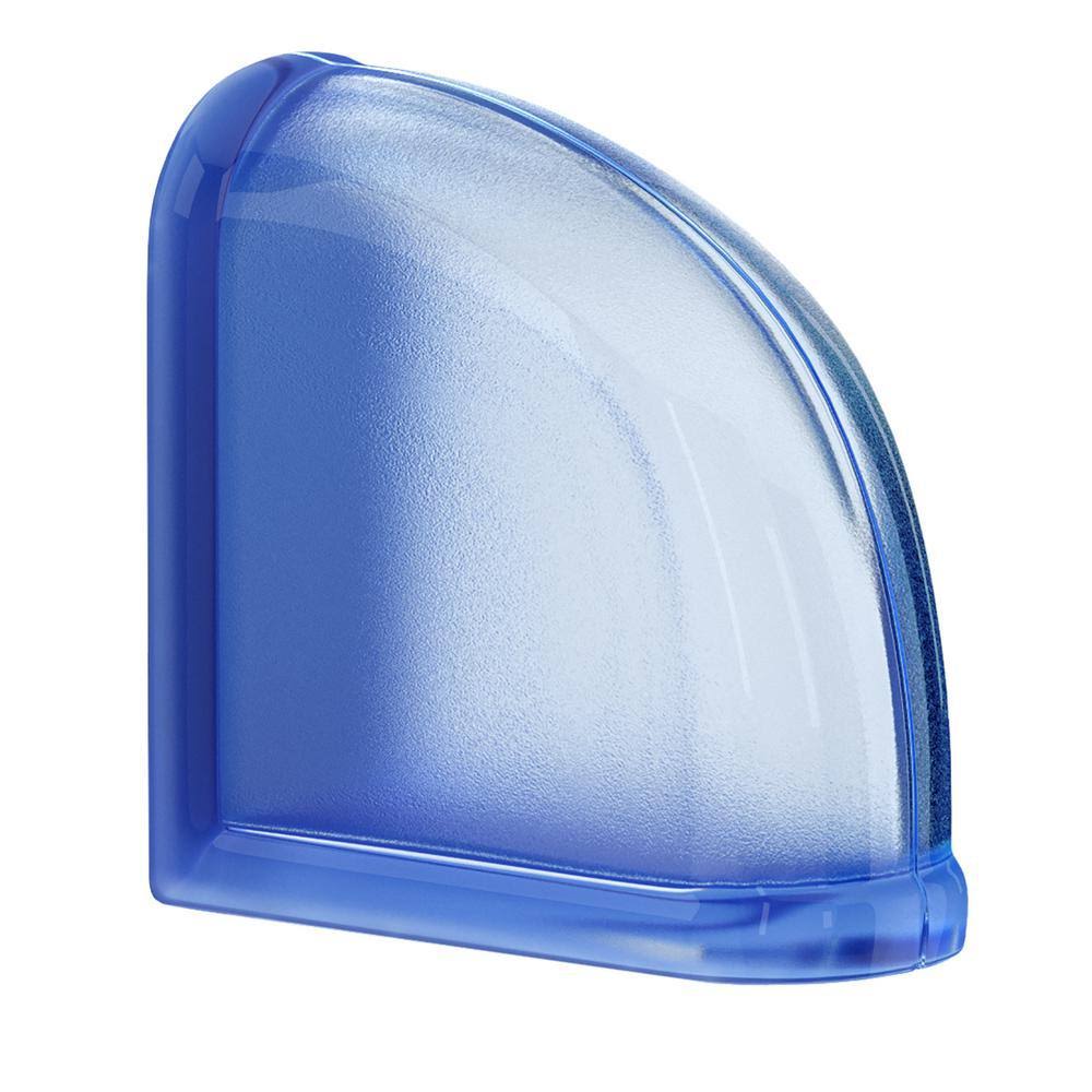 Blueberry 5.75 in. x 5.75 in. x 3.15 in. Curved Glass Block S186