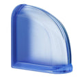 Blueberry 5.75 in. x 5.75 in. x 3.15 in. Curved Glass Block S186