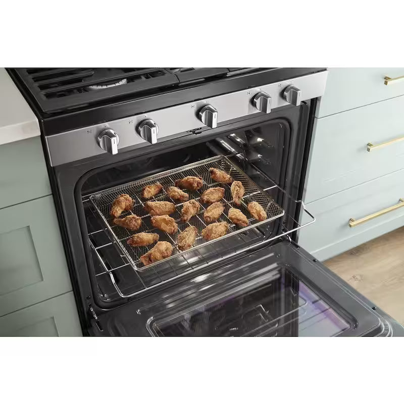 5 cu. ft. Gas Range with Air Fry Oven in Black Stainless P245