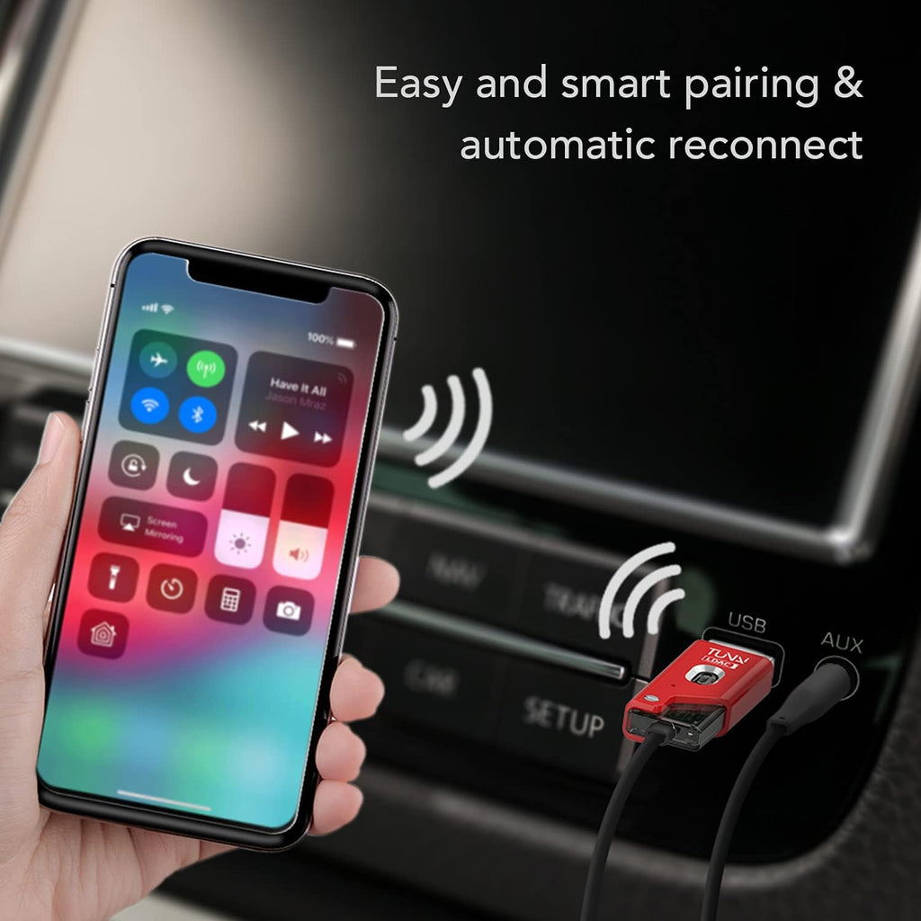 Black Bluetooth 5.0 Receiver with USB DAC 3.5mm AUX, Pack of 2 H857