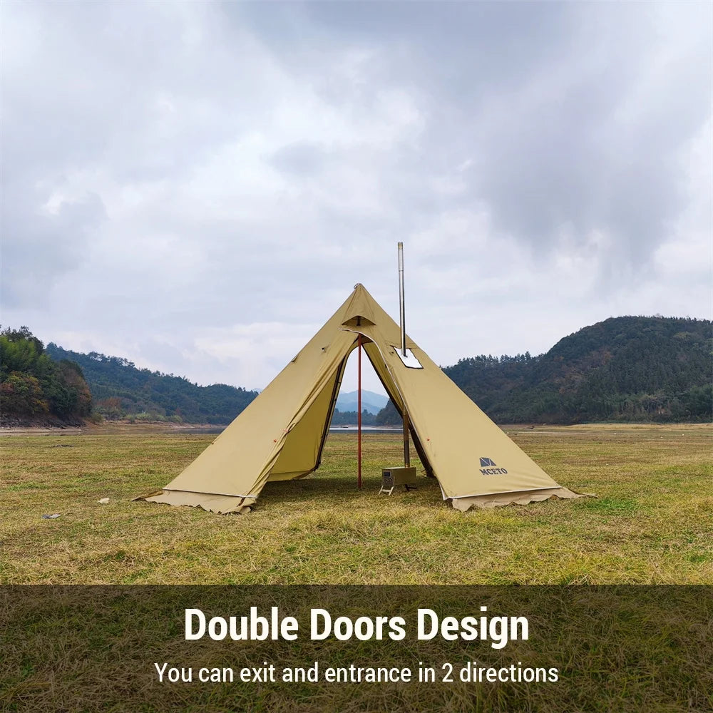Camping Hot Tent 4-6 Person Tipi Tent with Stove Jack E74253