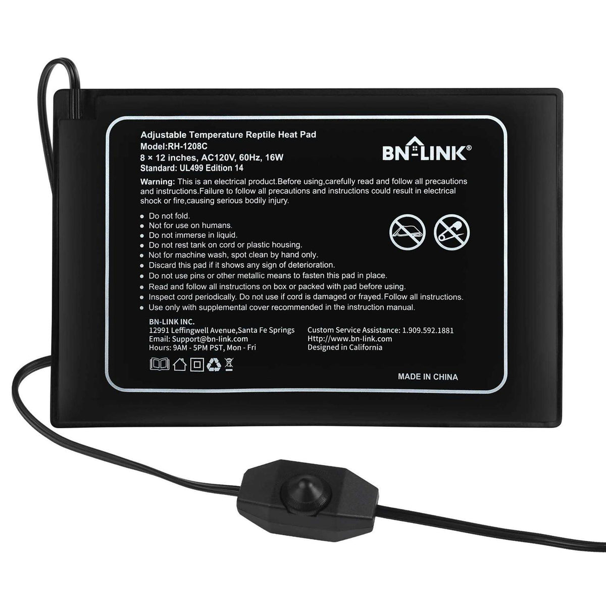 Reptile Heating Pad 8 X 12 with Adjust Knob C896