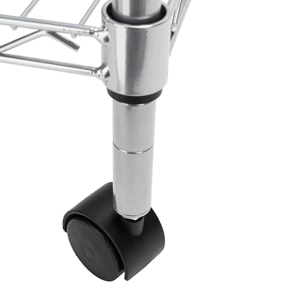 4-Tier Chrome Kitchen Storage Rack with Hanging Hooks U6796
