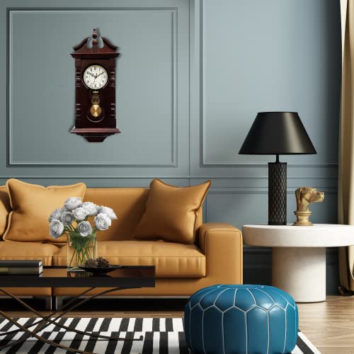 Traditional Wood Wall Pendulum Clock with Westminster Chime D569