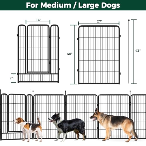 Portable 40 inch 16 Panels Dog Playpen M431558