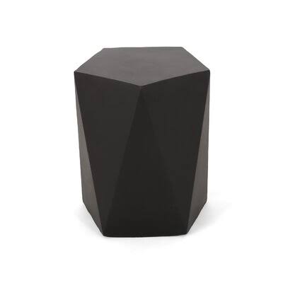 Matte Black Concrete Side Table K8660
