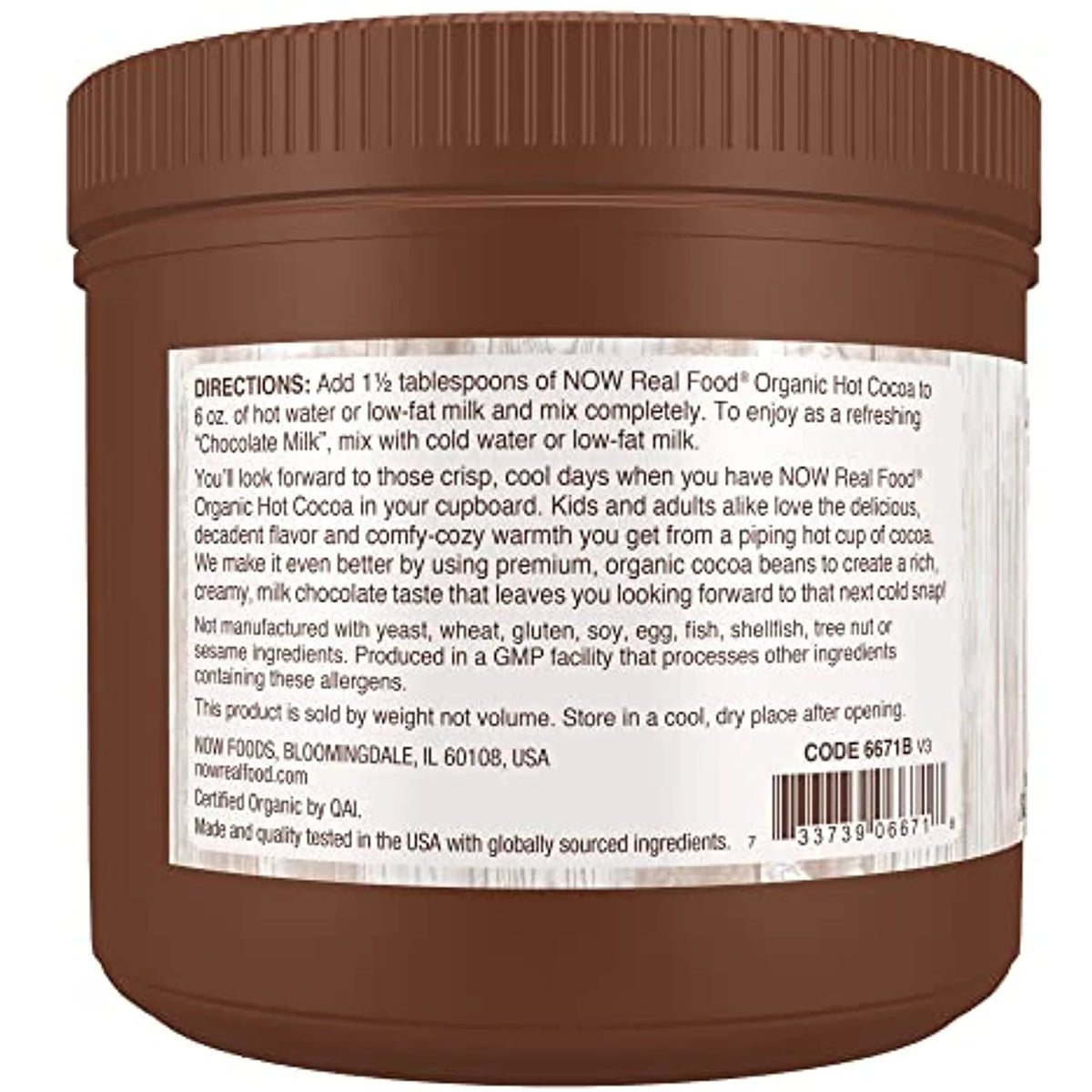 Organic Hot Cocoa, Instant, Milk Chocolate, Low-Fat, Gluten-Free, 14-Ounce I2187