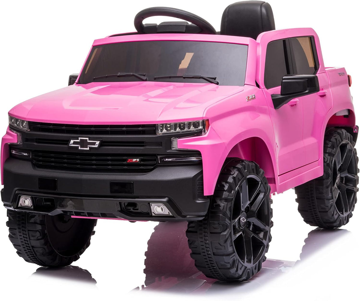 12V Battery Powered Ride On Truck Car with Remote Control, MP3/Bluetooth, LED Lights - Black D8214