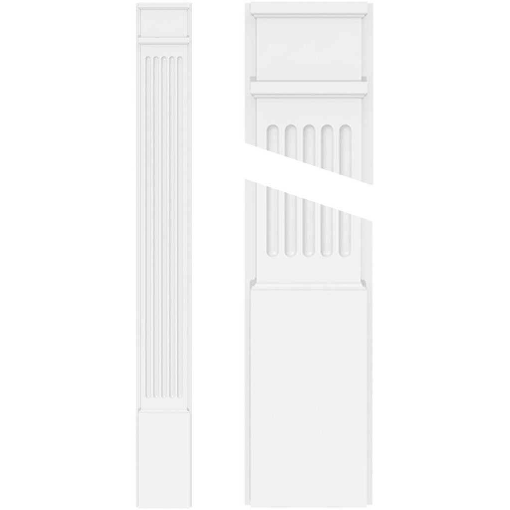 Fluted PVC Pilaster with Decorative Capital & Base (Pair) Z512336