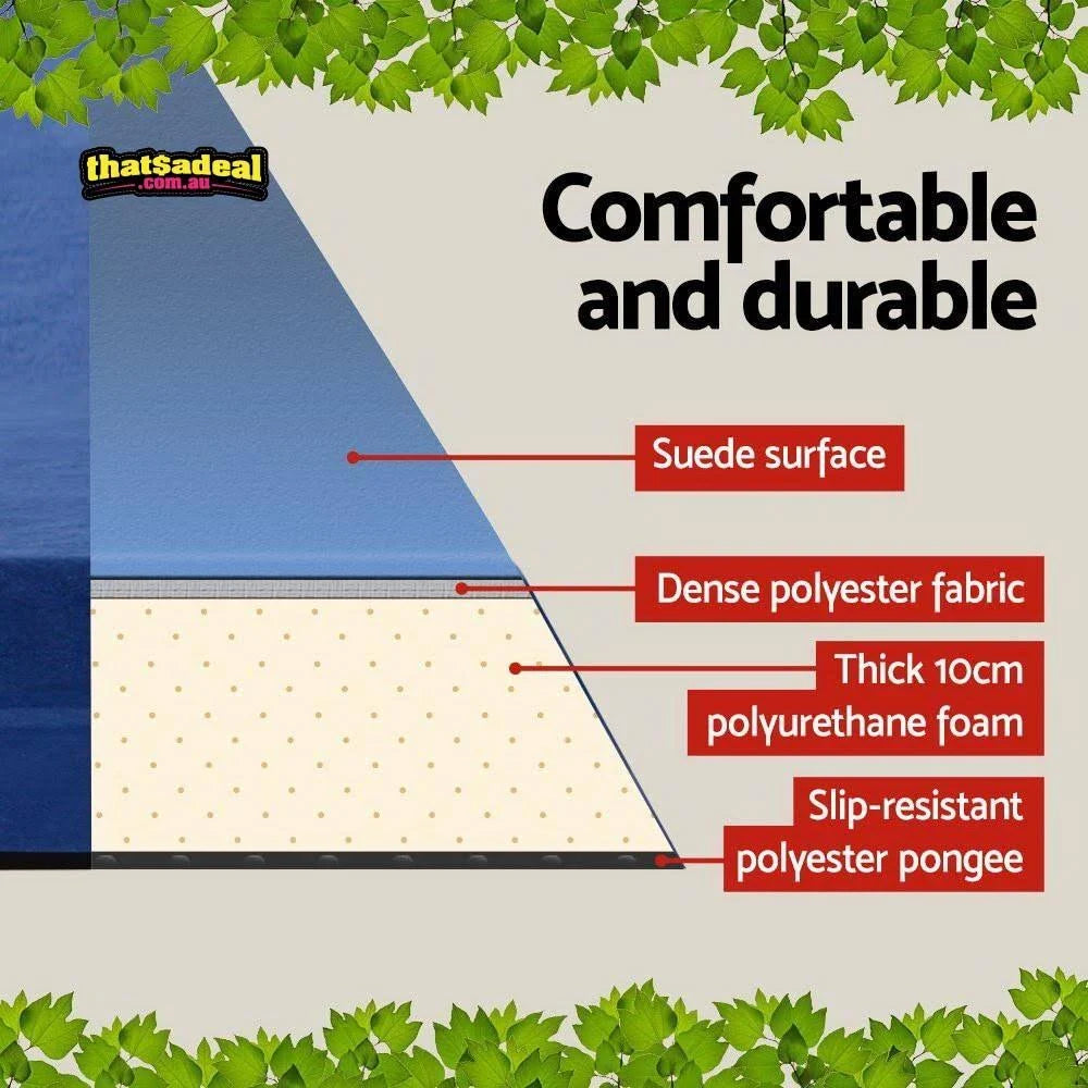 Self Inflating Camping Sleeping Mat Double Navy 10cm Thick B35827