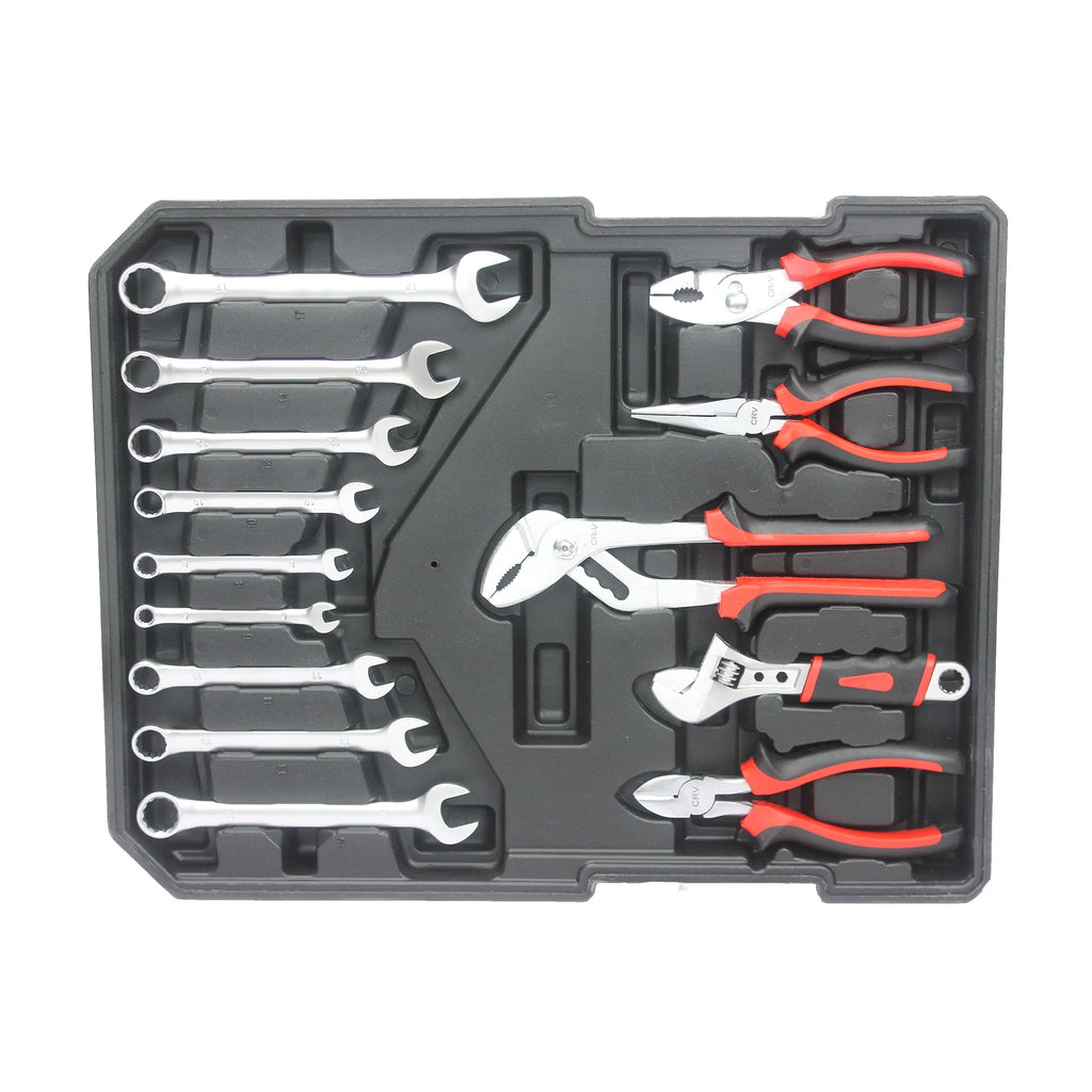 899PCS White 4 Layers Hand Tool Set with Wheels G4116