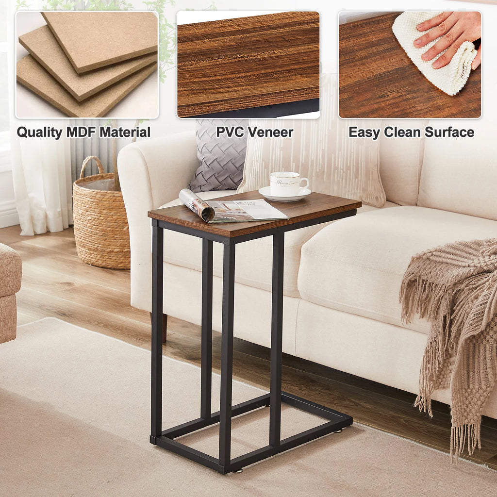 Set of 2 C-Shape Side Table Metal Frame L6198