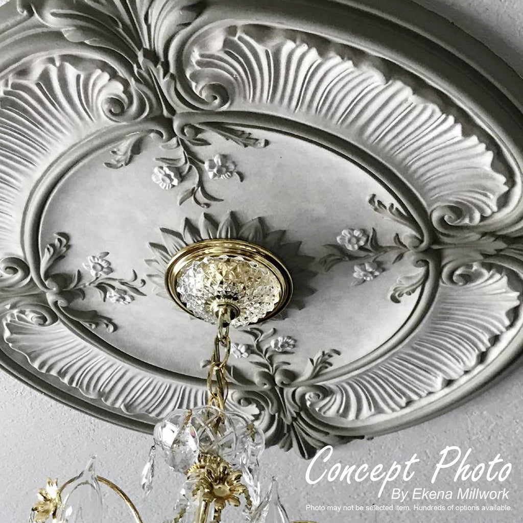 36x22OD x 1 1/2x22P Ceiling Medallion, Hand-Painted Pale Gold A953542