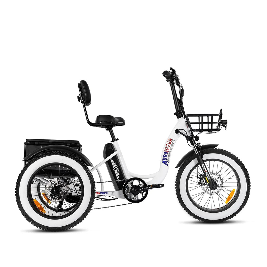 Step-Thru Fat Tire Electric Trike with Basket, 750W 48V 20Ah Black Z111772