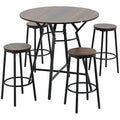 5-Piece Bar Table and Chairs Set Black Brown X535725