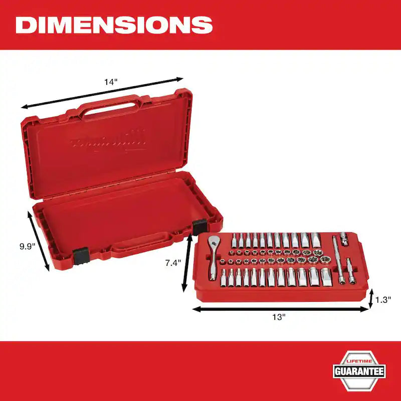 1/4 in. Drive SAE/Metric Ratchet and Socket Mechanics Tool Set (50-Piece) N722719