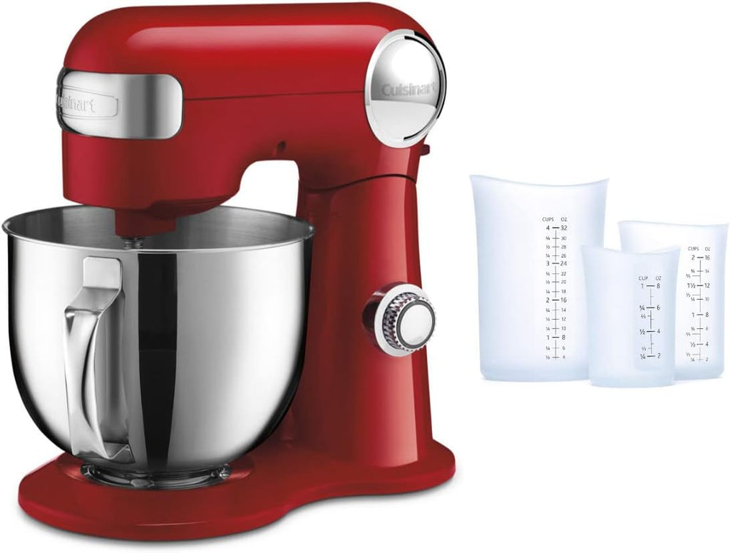 5.5-Quart Red Stand Mixer with Measuring Cup Set of 3 T828