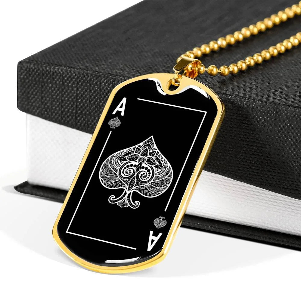 Black Dog Tag Stainless Steel 24" Chain I53260