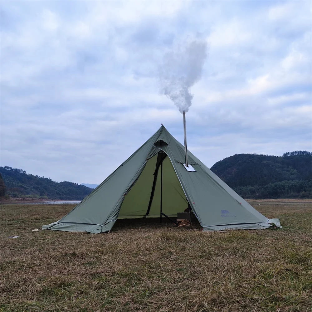 Camping Hot Tent 4-6 Person Tipi Tent with Stove Jack E74253