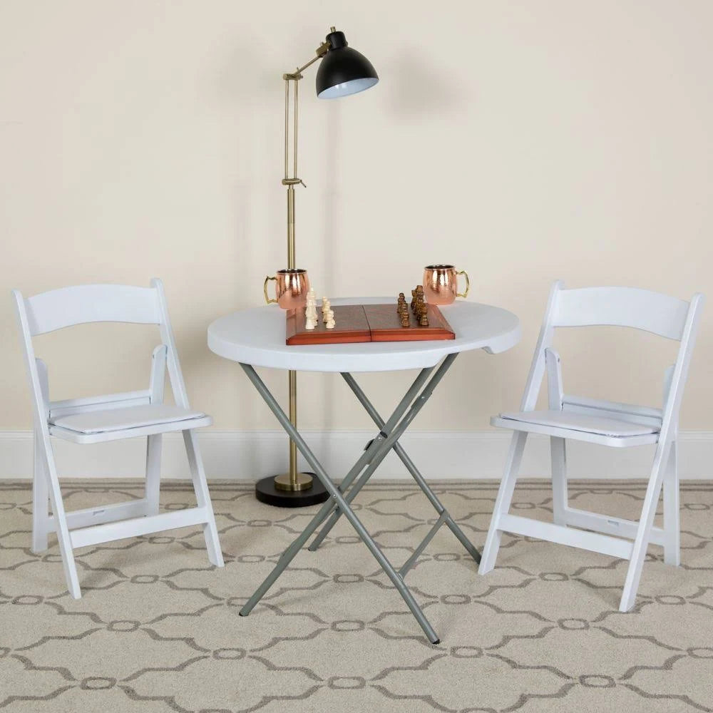White Resin Folding Chairs (Set of 4) L602