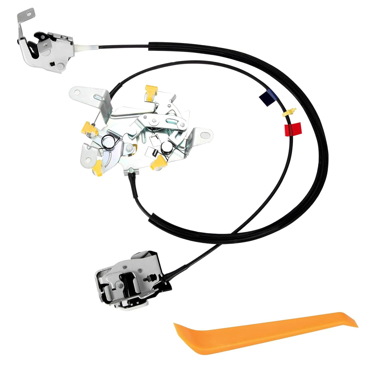 Right Passenger Side Rear Door Lock Latch & Cable for Ford F250 F350 F450 F550 Super Duty 1999-2007, Upper and Lower Latches Assembly, Pack of 2 Q904507