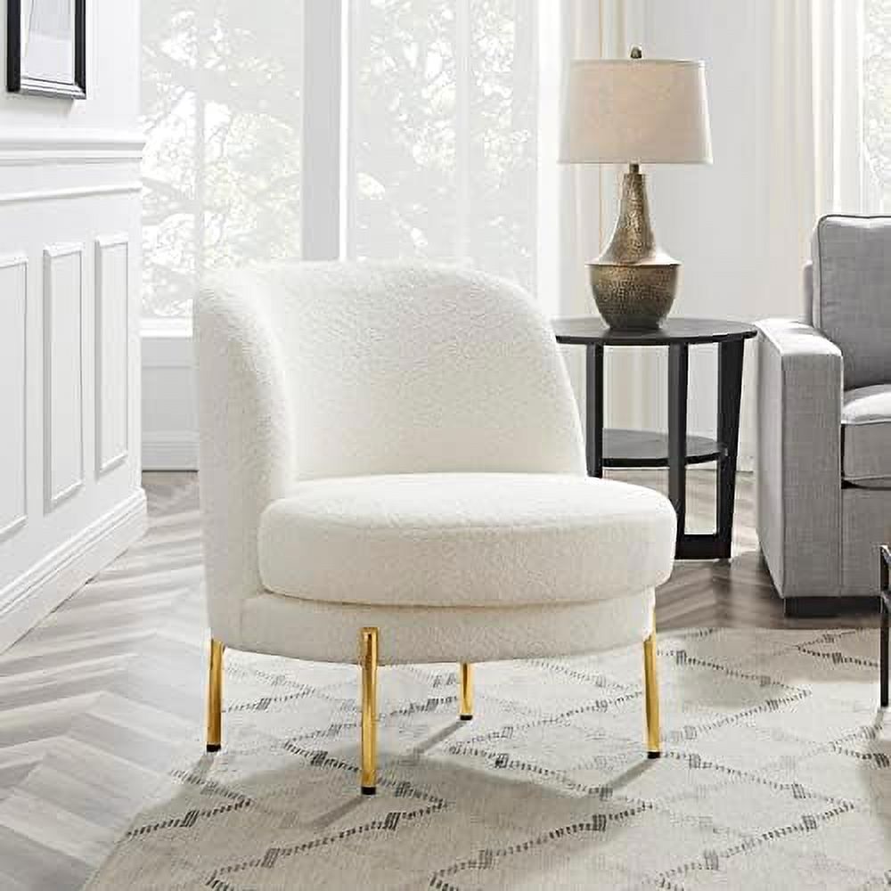 Sherpa Accent Chair with Golden Metal Legs G964