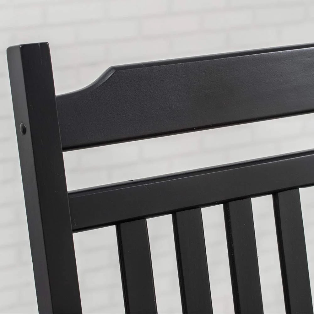 3 Piece Patio Rocking Chair Set with Side Table Black S61441