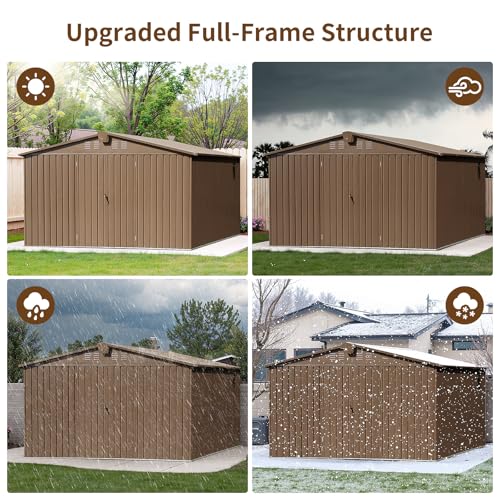 Light Gray Resin Outdoor Storage Shed with Floor & Window F64990