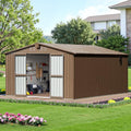 Light Gray Resin Outdoor Storage Shed with Floor & Window F64990