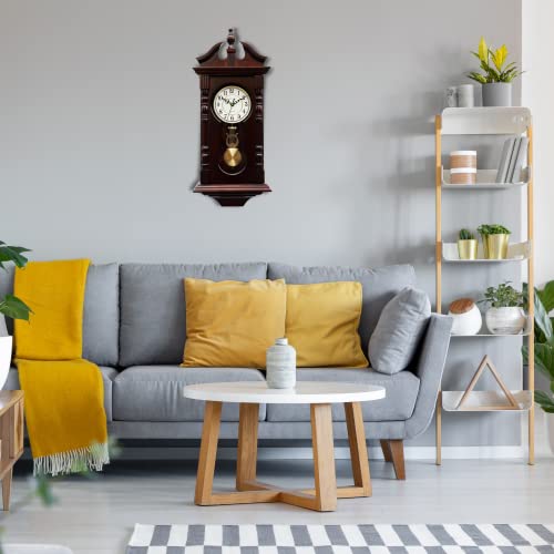 Traditional Wood Wall Pendulum Clock with Westminster Chime D569