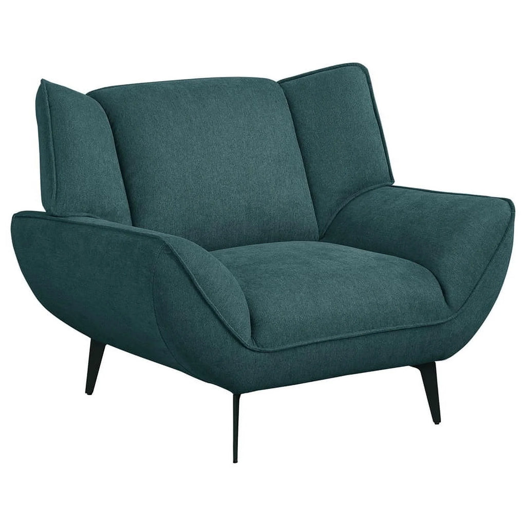 Teal Fabric Upholstered Wing Back Chair Q96317