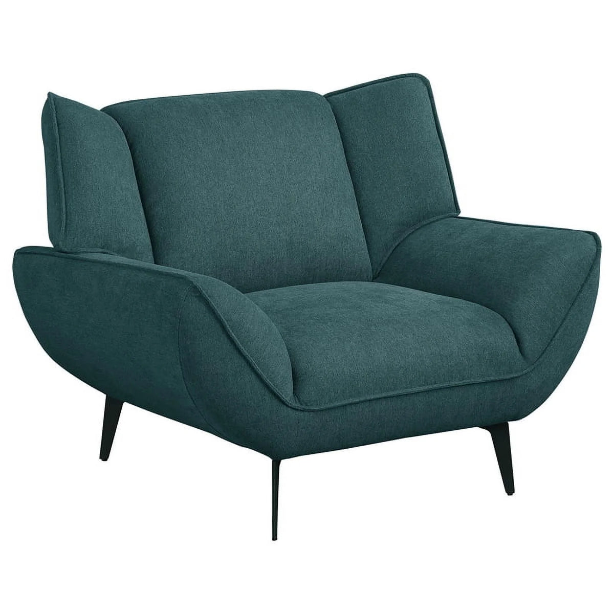 Teal Fabric Upholstered Wing Back Chair Q96317