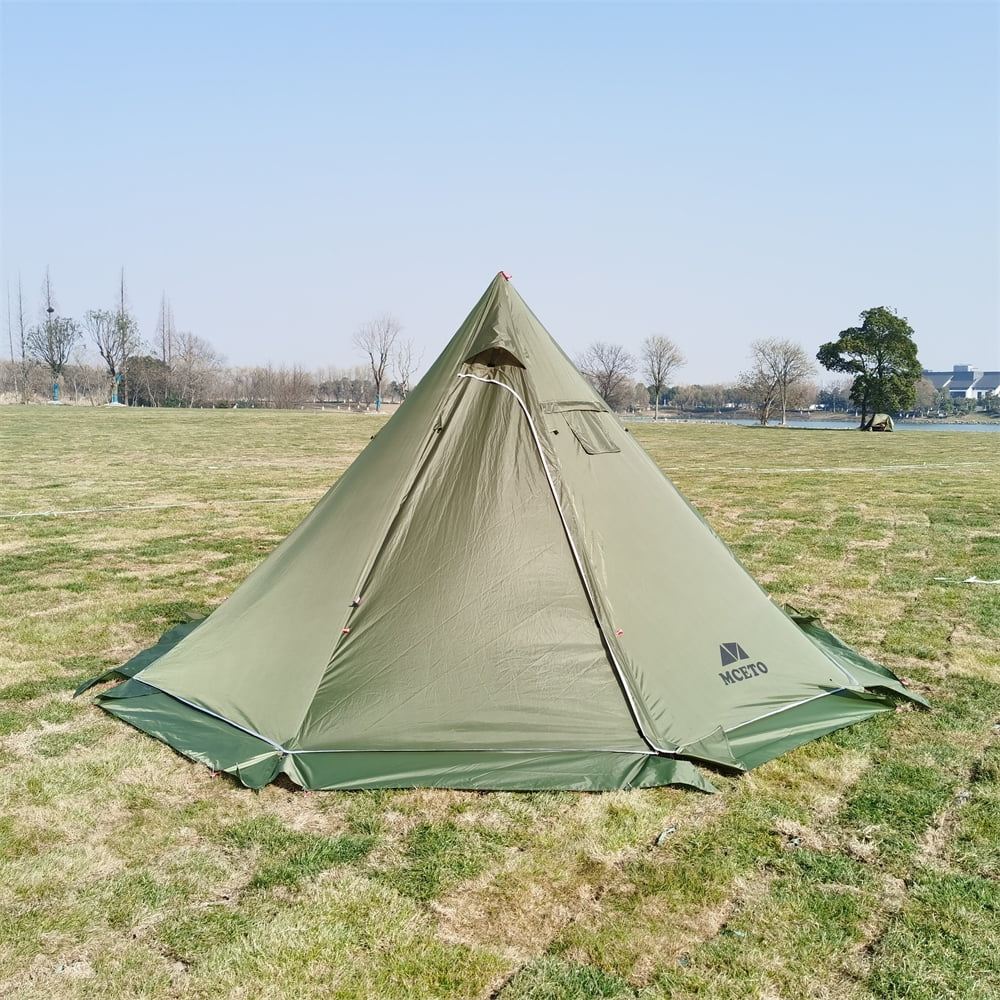 Camping Hot Tent 4-6 Person Tipi Tent with Stove Jack E74253