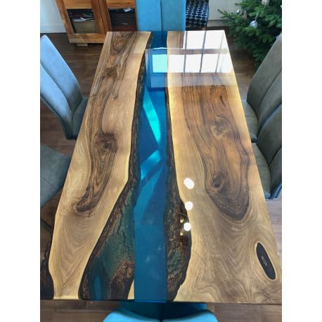 Blue Resin Epoxy Dining Table 36 x 20 Inches F42467