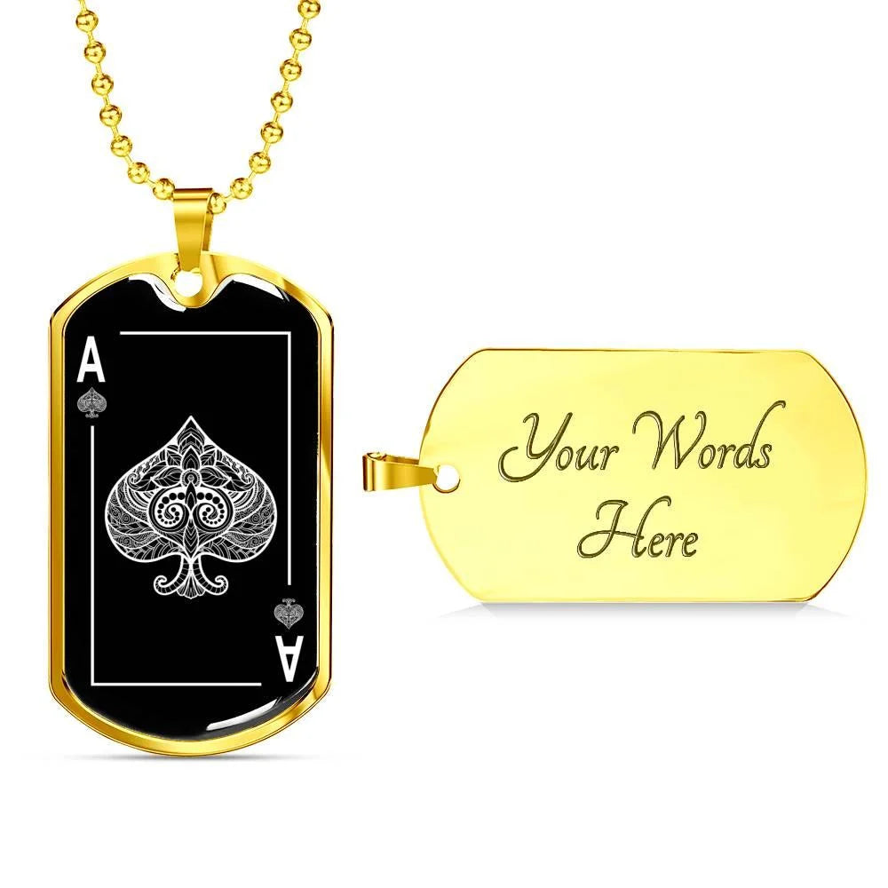 Black Dog Tag Stainless Steel 24" Chain I53260