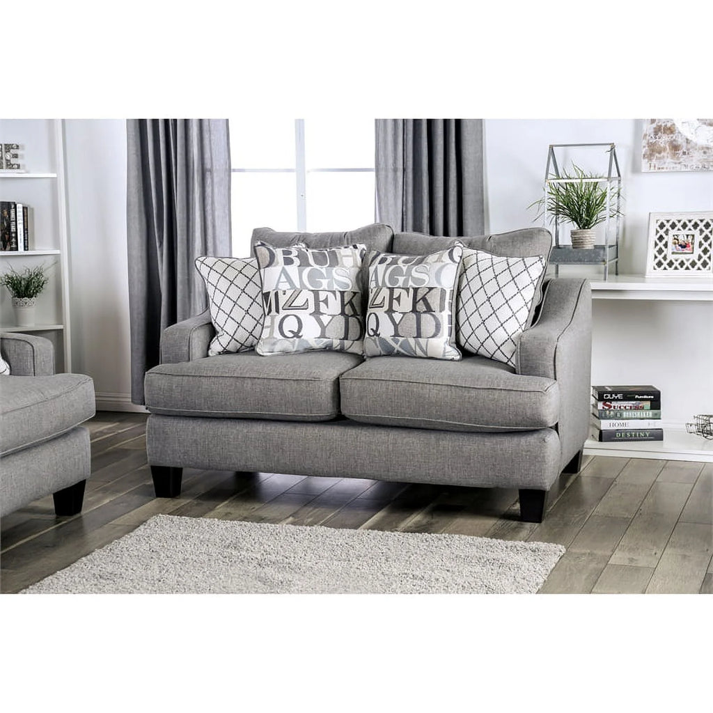 Bluish Gray Fabric 3-Piece Sofa Set N38213