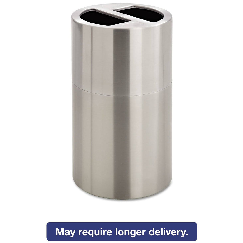 Dual Recycling Receptacle, 30 gal, Stainless Steel H435