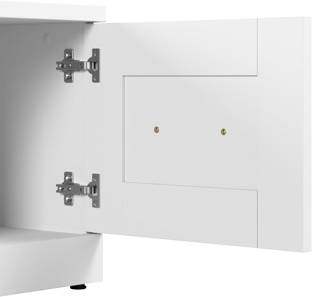 White Full Entryway Storage Set with Coat Rack and Shoe Benches M7905