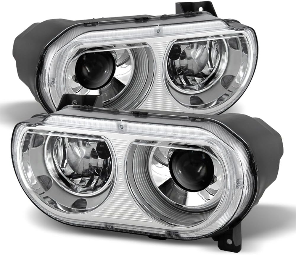 2008-2014 Challenger Headlights Headlamps Replacement HID Model Driver Passenger Side Set B4180